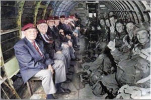 D-Day veterans sitting in the plane which dropped them over Normandy 50 years ago (via Do Something Facebook page)